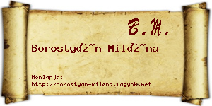 Borostyán Miléna névjegykártya